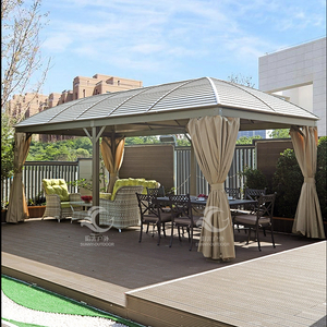 Gazebo de aluminio con cortina para sombrilla de Patio de 300*600CM