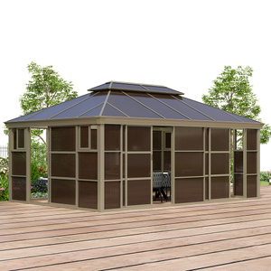 Gazebo de patio trasero al aire libre de 4 * 6 m con puertas corredizas